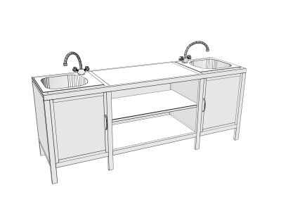 Металлическая двойная мойка